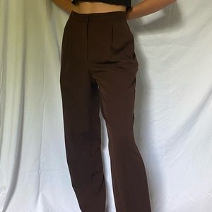 Brown pleated pants